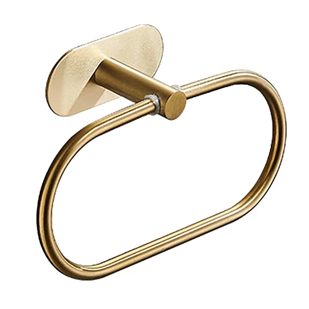 Wall Mounted Hand Towel Bar Rack Brushed Gold Stainless Steel Round Toilet Paper Holder Hook Hardware Accessories,21cm