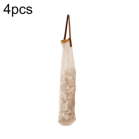 

Hanging Mesh Storage Bags For Vegetables Potatoes Onions Garlics Reusable Net Storage Tote Bags for Fruit Veggies Green Pepper or Garbage Bag Pack of 4 4PCS pinshui
