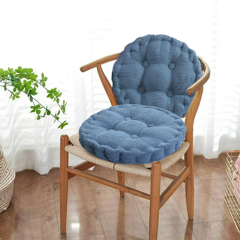 XEOVHV Round Chair Cushions Round Large Pillows Seating for Adults Thickened Tatami Cushion Pillow Pads for Home Office Car Seat Blue 15.75x15.75x3.94in Walmart