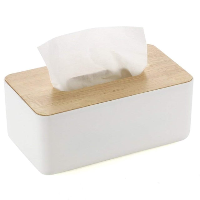 Cosmetic Tissue Box Tissue Box Rectangular Acorn Hooded Tissue Box for Home Office Car Multifunctional Convenient Tissue Box (White23x13x10cm)