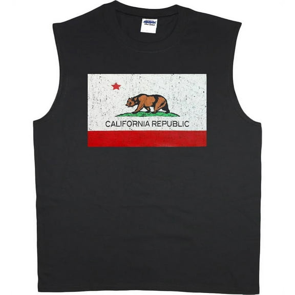 Classic California flag t-shirt sleeveless t-shirt muscle tee for men