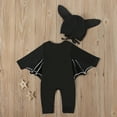 thumbnail image 5 of Fesfesfes Infant Onesies for Baby Boys Girls Black Cotton Bat Halloween Hat Jumpsuit Suit Rompers, 5 of 9