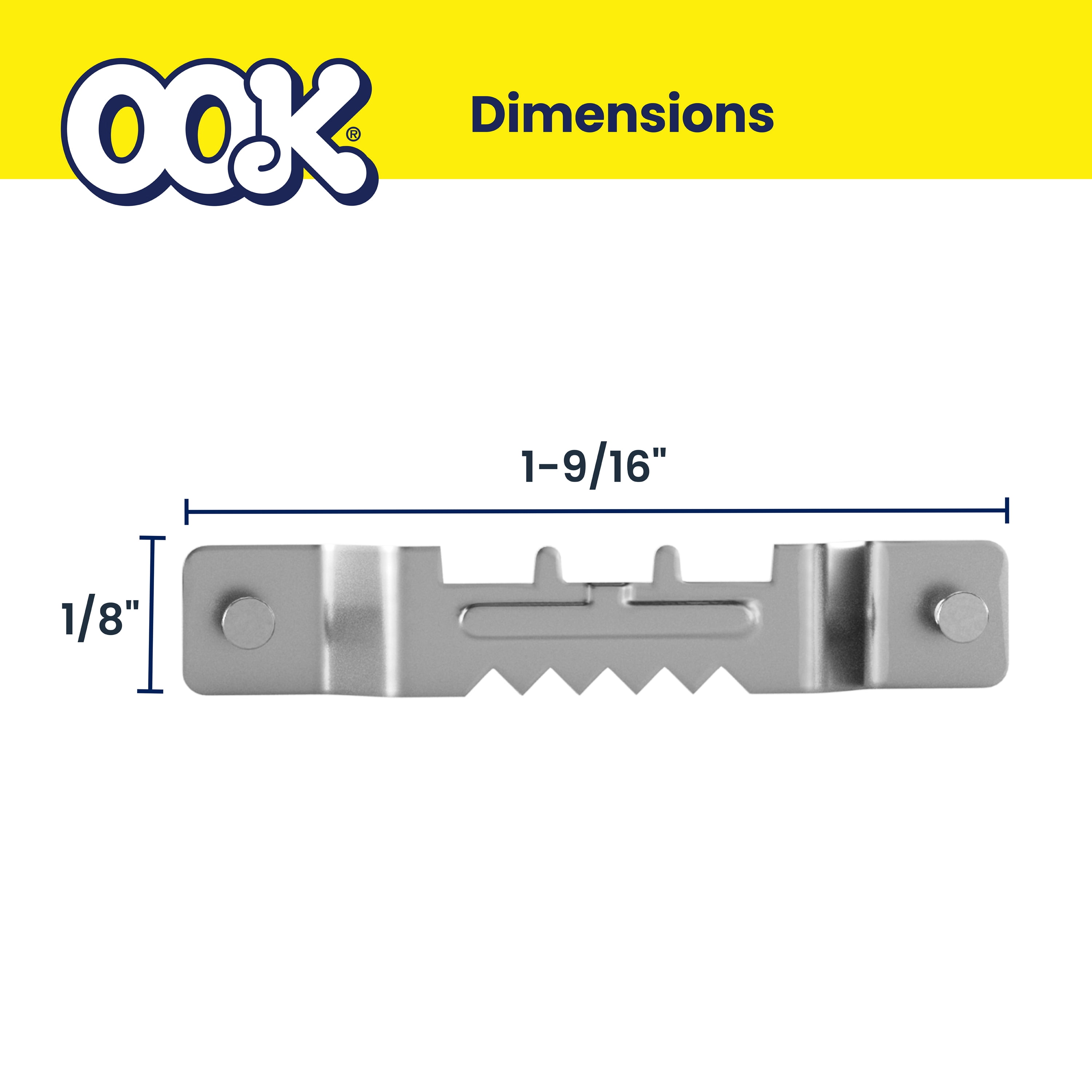 (4 pack) Ook Sawtooth Picture Hangers, ReadyNail, Small, Self-leveling, Steel, Zinc Finish, Silver, 3 pack