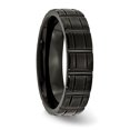 thumbnail image 4 of Titanium Black Plated 6mm Notched Ring Man Wedding  For Dad Mens  For Him, 4 of 11