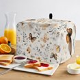 thumbnail image 2 of Toaster Cover 2 Slice, Retro Spring Floral Dustproof Bakeware Oven Protector with Top Hook, Brown Butterfly Botanical Waterproof Small Kitchen Appliance Toasters Dust Cover, 11"x6"x8", 2 of 9