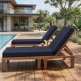 thumbnail image 5 of Kimunuk Outdoor Chaise Lounge Cushions set of 2, 80" x 26" x 4" Waterproof Pool Beach Recliner Replacement Cushions with Ties, Navy, 5 of 7