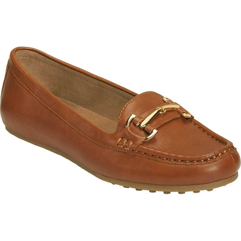 Women s Aerosoles Day Drive Moccasin Dark Tan Faux Leather 6.5 W