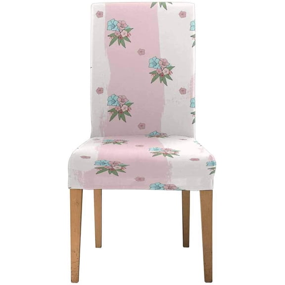 FMSHPON Retro Floral Pattern Striped Stretch Chair Cover Protector Seat Slipcover for Dining Room Hotel Wedding Party Set of 1