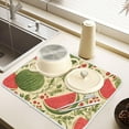 thumbnail image 2 of Watermelon Flower Dish Drying Mats for Kitchen Counter, 18x24 inch Drying Dishes Absorbent Microfiber Dish Drainer Mat Rack Pad Fast Dry, 2 of 8