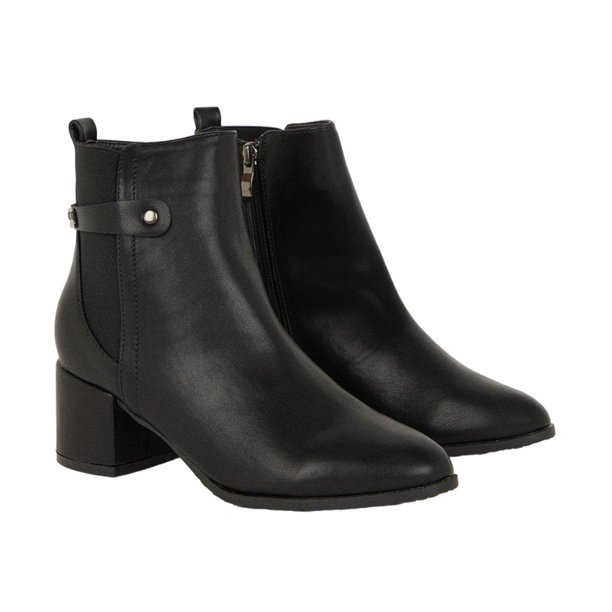 Dorothy Perkins - Botas Chelsea Ohio Tacón Cuadrado para Mujer (Negro)