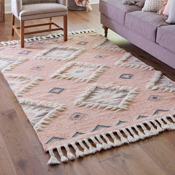 Unique Loom Mesa Collection Area Rug - Papago (3' 3" x 5' 1" Rectangle Pink/Cream)