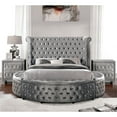 thumbnail image 6 of FOA Vriam 3-Piece Gray Fabric Storage Bedroom Set - King + 2 Nightstands, 6 of 8