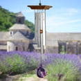 thumbnail image 2 of Woodstock Wind Chimes Signature Collection, Woodstock Amethyst Chime, Small 21'' Silver Wind Chime WYBR, 2 of 8