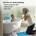 thumbnail image 3 of Bath Kneeler Pad - Child Bath Mat - Bath Spout Cover Blue Hippo - Kids Accessories + Toys, 3 of 7