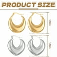 thumbnail image 7 of DESIGNICE 2 Pairs Statement Earrings for Women,Stainless Steel Plated C-Shaped Hoop Drop Earrings,Earrings for Women Wife Girlfriend Party Birthday Jewelry Gift,Style2, 7 of 7