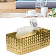 thumbnail image 4 of Tissue Storage Box Rhombus Texture Side Partition Towel Napkin Container Case Transparent Gold, 4 of 10