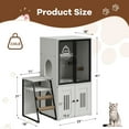 thumbnail image 3 of Gaderth Cat Litter Box Enclosure Furniture With Door, Double Layer Hidden Litter Box Cabinet Cat House With Hammock, Ladder And Scratching Posts, Large Pet Washroom Cabinet For Indoor Cats, 3 of 9