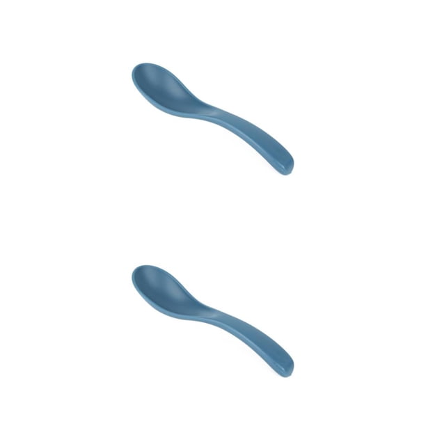 Advancent Cuchara antiadherente, ligera, para cena, cucharas multiusos, suministros de cocina, vajilla, cucharón de arroz, azul Azul 2piezas