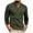 Army Green, variant on VSSSJ Shirts for Men Slim Fit Solid Color Patchwork Long Sleeve Button V-Neck Stand Collar Pullover Tops Fashion Casual Lightweight Shirts White XL