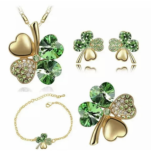 Mall of Style - Clover Bracelet for Women - Gold Irish Jewelry (Gold - 4 Piece)
