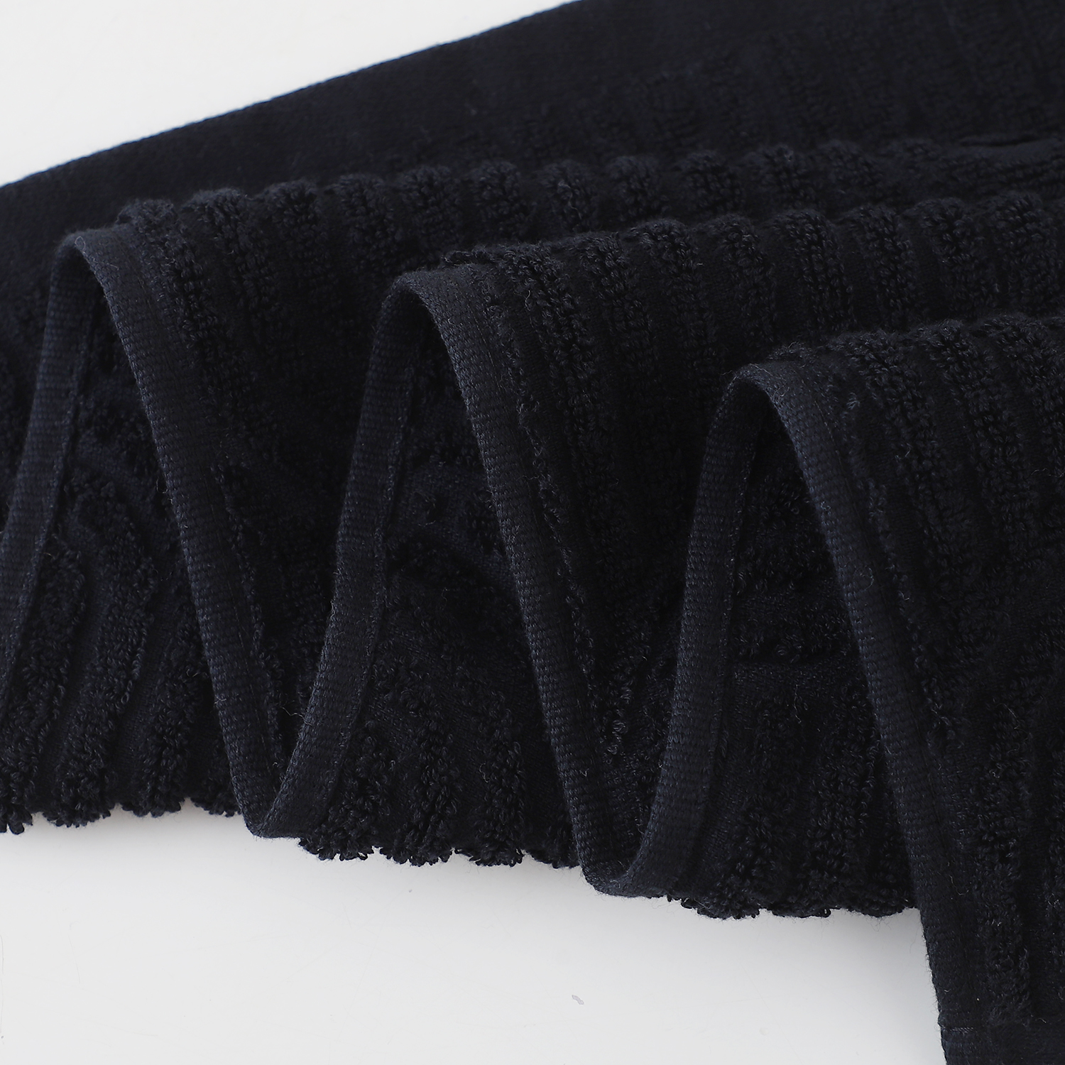 Pidada Hand Towels Set of 2 Striped Pattern 100% Cotton Absorbent Soft Decorative Towel for Bathroom (Black)