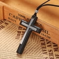 thumbnail image 5 of DANING Rearview Mirror Pendant Black Wooden Crucifix and Metal Cross with Black Cowboy Hat Universal Fit 1-Pack, 5 of 8