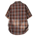 thumbnail image 4 of Plaid Shirts for Men Short Sleeve, Button Down Shirt Casual Tops, Coffee, 4 of 8