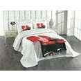 thumbnail image 3 of Ambesonne Movie Theater Quilted Bedspread Set 3 Pcs, 3D Theater Seats, Queen Size, Red Black White, 3 of 5