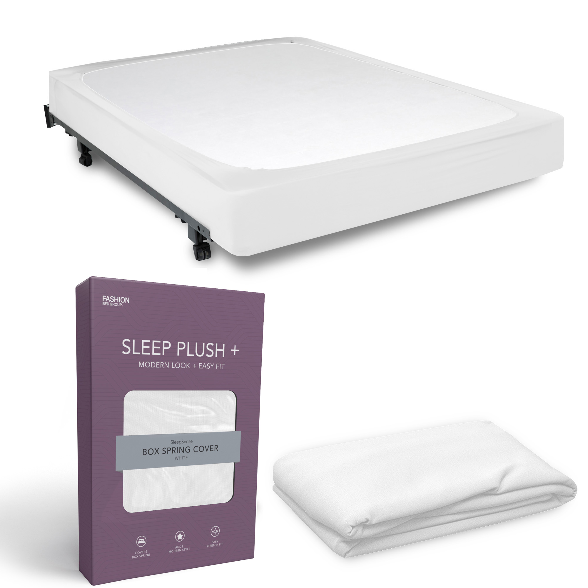 Sleep Plush + White Fabric Box Spring Cover, Queen - Walmart.com