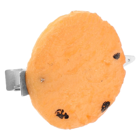 FRCOLOR Cute Hair Accessory for Girls Simulation Cookie Hair Clip Novelty Hairpin for Women Funny Hair Barrette for Kids Biscuit Hair Clip for Makeup Styling