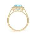 thumbnail image 2 of ANGARA Natural 2.3 ct Aquamarine Scalloped Halo Ring in 14K Yellow Gold for Women (Size-9mm) | March Birthstone, Birthday, Anniversary, Jewelry Gift for Women | Natural Aquamarine Ring, 2 of 8