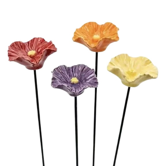 4PCS Bee Waterer Garden Stakes, Wild Bird Feeder Cups, Resin Flower Pot Decor, Weatherproof Decorative Plant Stakes for Patio Planters & Backyard Flowerbeds