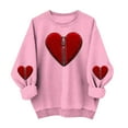 thumbnail image 6 of YueHuiYing Women's Oversized Hoodless Sweatshirt with Heart-Shaped Letter Print Round Neck Long Sleeves - Valentine's Day Fashionable Casual Comfort Top, 6 of 6