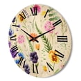 thumbnail image 3 of Designart 'Coloful Wildflowers Floral Pattern I' Traditional Wood Wall Clock, 3 of 5