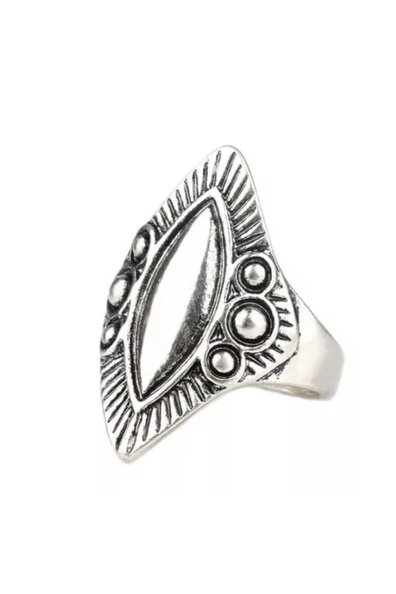 Boho 925 Sterling Silver Gypsy Ethnic Retro Vintage Tibetan Tibet Ring Size 7