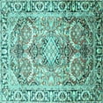 thumbnail image 1 of Ahgly Company Indoor Square Persian Turquoise Blue Traditional Area Rugs, 5' Square, 1 of 4