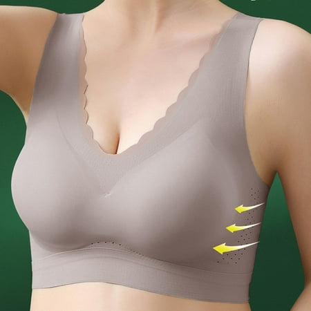 

loopsun New Years Eve Savings Clothing 2023 for Womens Plus Size Bra Women Lady Lace Gathered Bra Plus Size Sports Bra Underwear Yoga Hollow Out Bra Cup