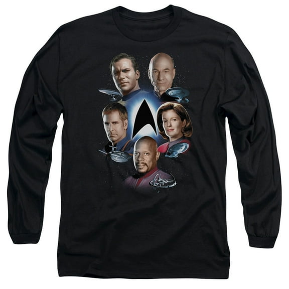 Star Trek Starfleets Finest Long Sleeve Adult 18/1 T-Shirt Black
