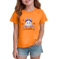 thumbnail image 2 of Ulanda Toddler Baby Girl Halloween Shirt Cute Ghost T-Shirt for Kids Short Sleeve Tee Fall Tops (Orange, 3-4 Years), 2 of 6