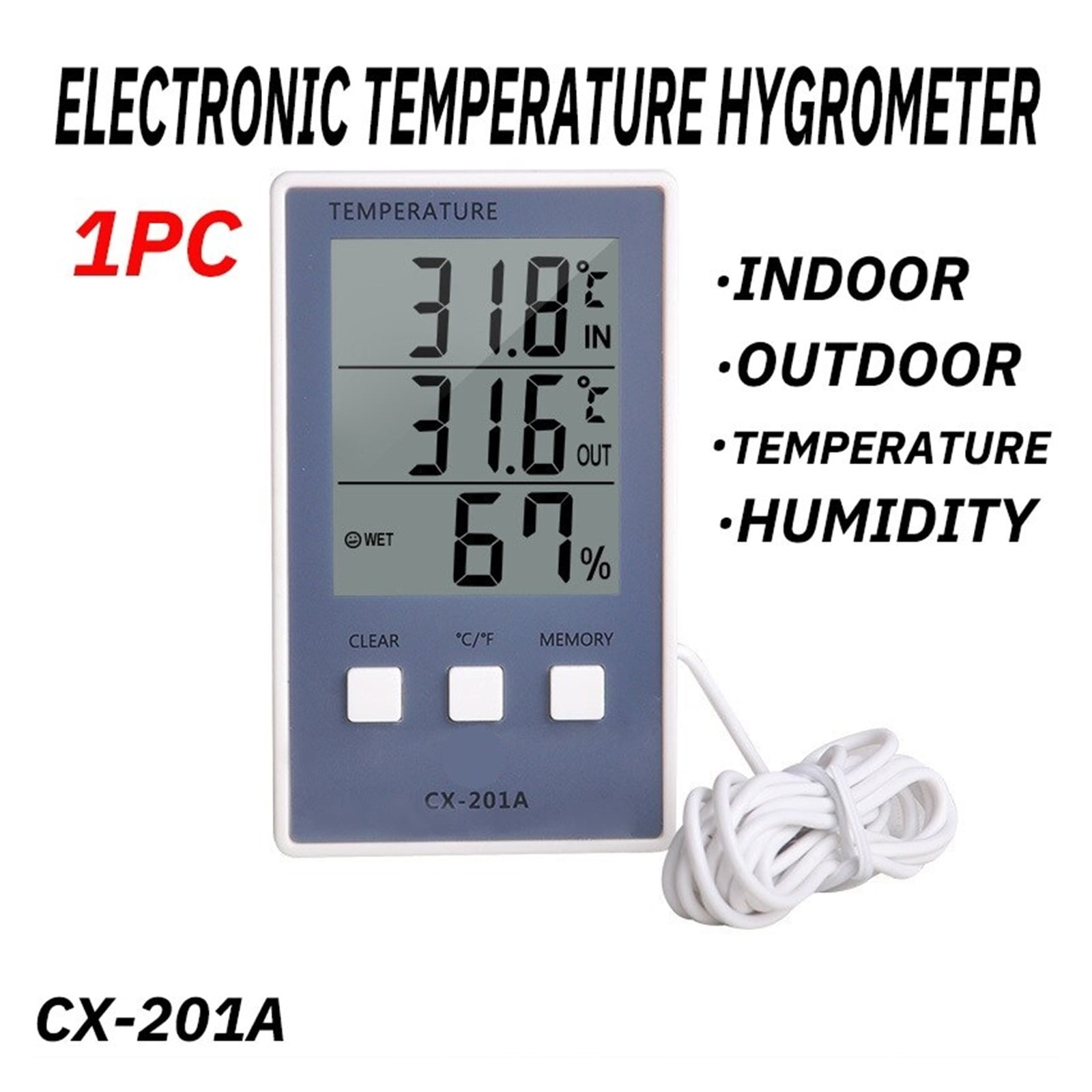 LCD Digital Thermometer Hygrometer Temperature Meter Sensor Humidity Meter Gauge Instruments