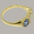 thumbnail image 3 of LBG British Made 14k Yellow Gold Natural Opal & Tanzanite Womens Anniversary Ring - 33 size options - Size 11.5, 3 of 7