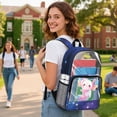 thumbnail image 3 of SEANATIVE Clear Backpack for Boys Girls Clear Backpacks Transparent Daypack with Adjustable Straps, See Through Book Bag Back to School Essentials, Axolotl Galaxy Violet, 3 of 7