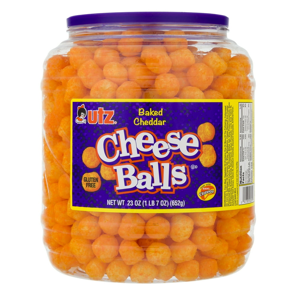 Utz Cheese Balls, Cheddar 23 oz. Barrel