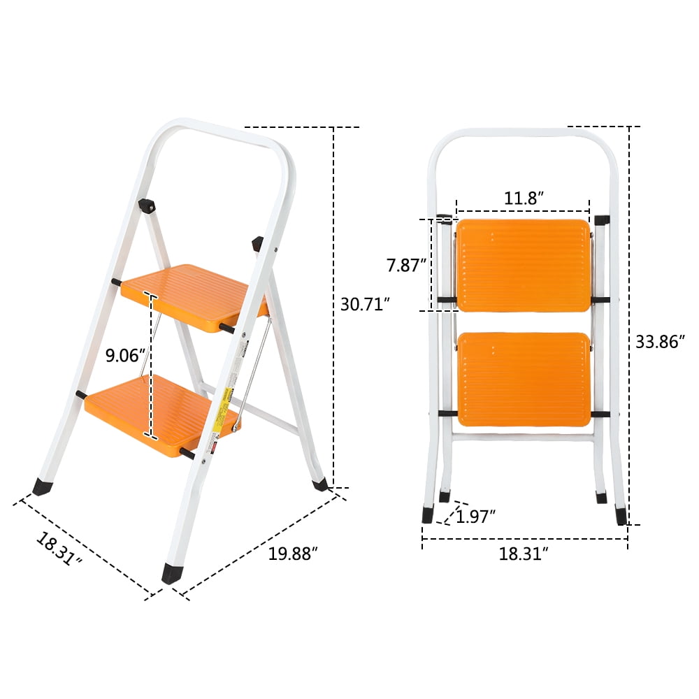 Private Jungle 2 Step Ladder Portable Step Stool with Handgrip Anti-Slip and Wide Pedal Sturdy Steel Ladder Multi-Use for Home,Garden and Office Private Jungle 2 Step Ladder Portable Step Stool with Handgrip Anti-Slip and Wide Pedal Sturdy Steel Ladder Multi-Use for Home,Garden and Office