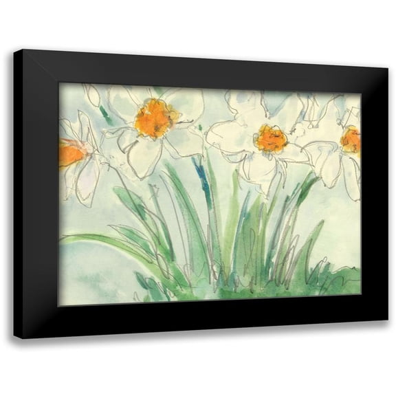 Dixon, Samuel 14x12 Black Modern Framed Museum Art Print Titled - Daffodils Orange and White II