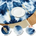 thumbnail image 4 of Blue White Tie Dye Mandala Pattern Round Fitted Tablecloth with Elastic Edge,Dining Table Cover Waterproof,Outdoor Round Tablecloth for Camping,Dining,Indoor and Outdoor, 4 of 7