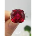 thumbnail image 2 of 8mm - 12mm Lab-Created Red Ruby Cushion Cut, 6-Prong Solitaire Ring, Sterling Silver, 2 of 3