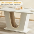 thumbnail image 6 of Tribesigns Modern Dining Table for 4-6, 55-Inch White Kitchen Table with U-Shaped Base, Wood Dinner Table for Kitchen Dining Room Apartment, White, 6 of 7