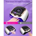 thumbnail image 5 of Gugusure Lámpara de uñas LED UV, secador de uñas de 180 W para esmalte de gel con pantalla LCD, sensor automático y 4 ajustes de temporizador, lámpara de curado de gel profesional con 42 cuentas LED p, 5 of 5