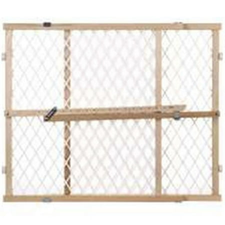 UPC: 0026107046048 | North States Brown 23 in. H X 26-42 in. W Wood Wire Mesh Gate